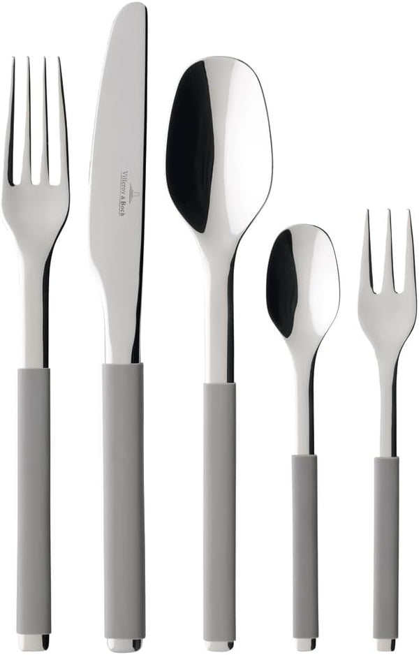 Villeroy and Boch - S+ Taupe, set of high quality stainless steel cutlery with silicone handle