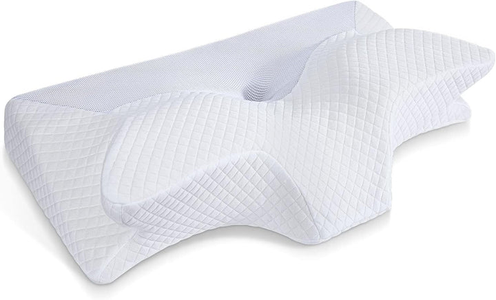 Pernă ortopedică din spumă de memorie pentru susținerea gâtului pernă pentru coloana cervicală Pernă ergonomică pentru dureri de spate, laterale și abdominale, 70X40X8.5/14Cm
