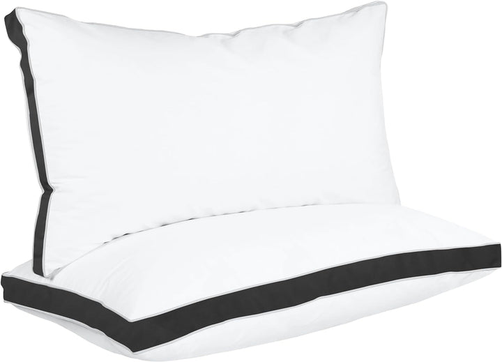 Utopia Bedding pernă pentru dormit lateral (pachet de 2), pernă de pat de înaltă calitate, pentru dormit lateral, cu burduf gri, dimensiune regină, 45,7 X 66 cm (UB760-2)