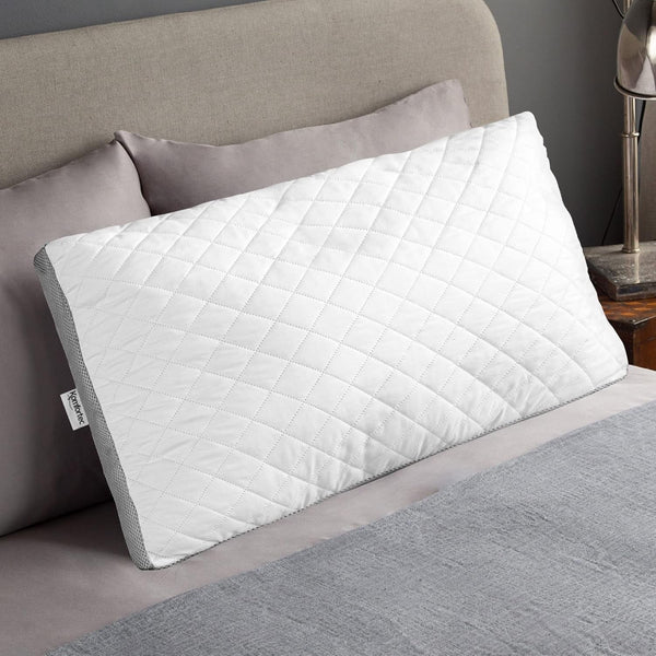 Pernă 40X80 cm din microfibră, pernă lavabilă, pernă respirabilă pentru dormit lateral, pernă de pat pentru alergici și toate pozițiile de dormit, gri