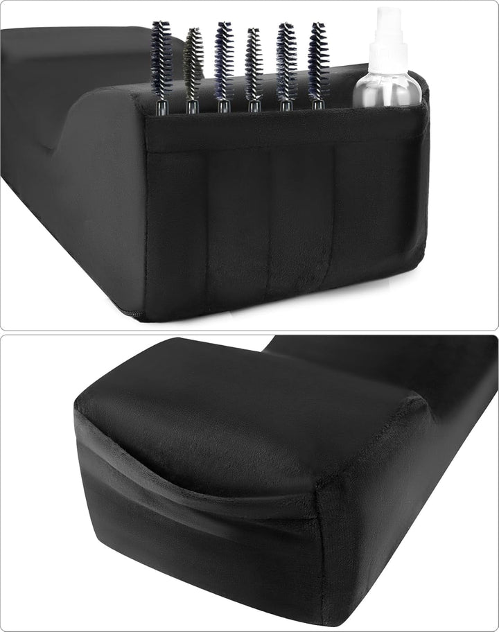 QWORK® Pernă pentru gene, pernă de machiaj de frumusețe în formă de U, pernă ergonomică pentru gene pentru alungire, pernă pentru gene din spumă de memorie pentru uz casnic în salonul de frumusețe (negru)