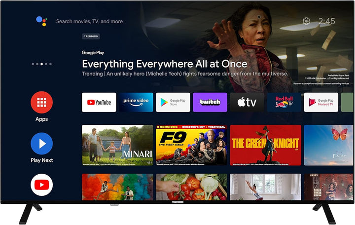 Telefunken Android TV 40 Zoll Fernseher (Full HD Smart TV, HDR, Triple-Tuner, Bluetooth) XF40AN750M, Schwarz