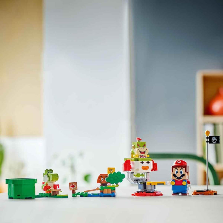 LEGO Super Mario Adventure cu Mario interactiv, set cu cărucior de clovn junior, Yoshi de jucărie, cadou Nintendo pentru băieți, fete și gameri de la 6 ani 71439