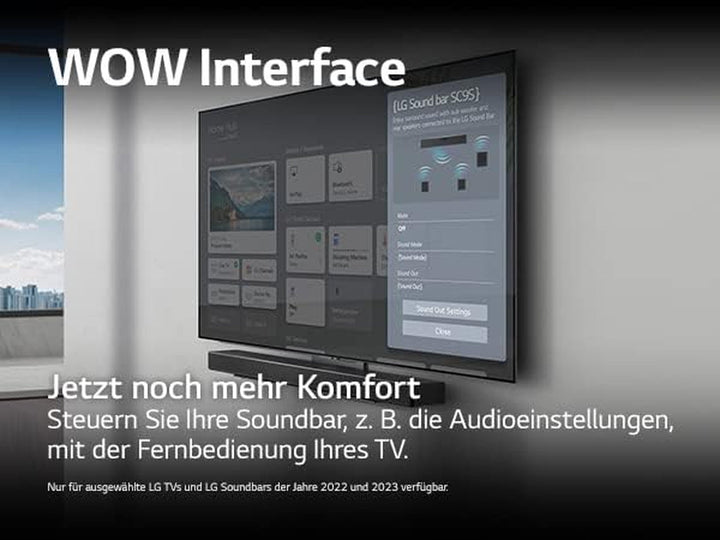 LG DSC9S 3.1.3 Soundbar (400W) Mit Kabellosem Subwoofer (Dolby Atmos, HDMI, Bluetooth), Schwarz [Modelljahr 2023]