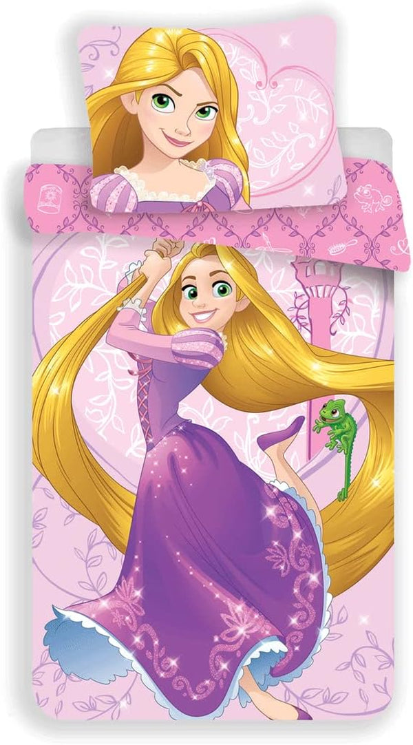 Disney Character Kinder Bettwäsche Mit Reißverschluss Bettbezug Und Kissenbezug 70 X 90 Cm, Baumwolle, Lila, 200 X 140 X 0.5 Cm