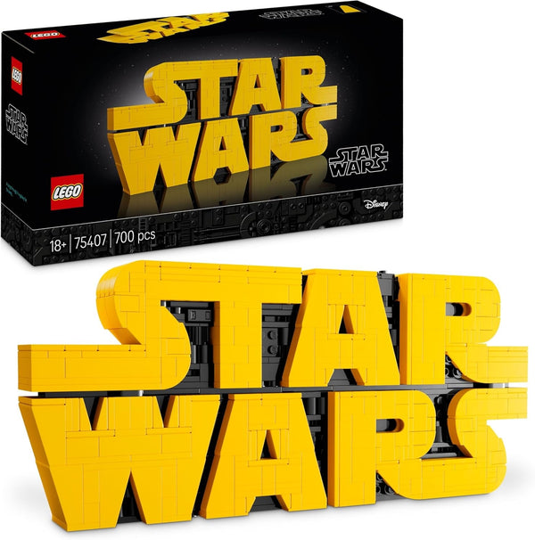 LEGO Star Wars 75407 Star Wars Logo Bricks - Set de construcție pentru adulți de colecționat - Model de cultură pop - piesă de prezentare pentru birou - Idee de cadou pentru adulți și fani adolescenți