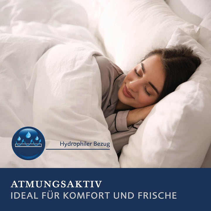 Billerbeck down pillow Martina - Pernă în 80 X 80 Cm - Pernă cu suport ferm - Gâscă jos 15% și pene 85%