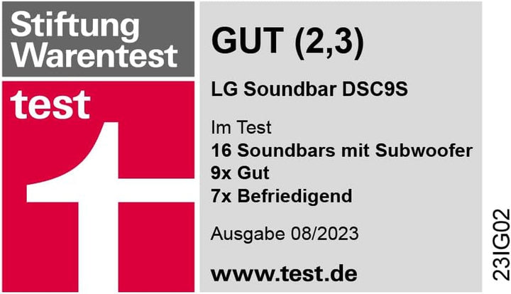 LG DSC9S 3.1.3 Soundbar (400W) Mit Kabellosem Subwoofer (Dolby Atmos, HDMI, Bluetooth), Schwarz [Modelljahr 2023]